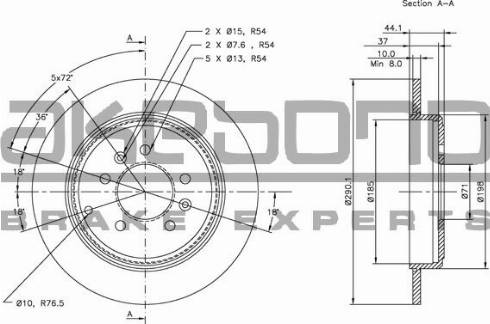 Akebono BN-1271E - Brake Disc autospares.lv