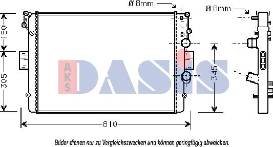 AKS Dasis 400009N - Radiator, engine cooling autospares.lv