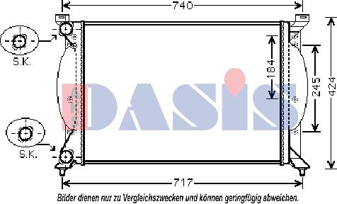 AKS Dasis 480064N - Radiator, engine cooling autospares.lv