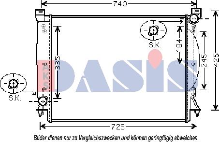 AKS Dasis 480066N - Radiator, engine cooling autospares.lv