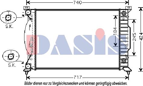 AKS Dasis 480067N - Radiator, engine cooling autospares.lv