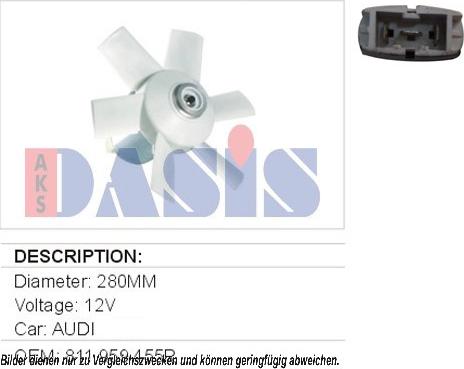 AKS Dasis 488020N - Fan, radiator autospares.lv