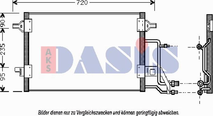 AKS Dasis 482210T - Condenser, air conditioning autospares.lv