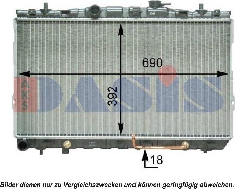 AKS Dasis 560051N - Radiator, engine cooling autospares.lv