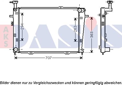 AKS Dasis 560062N - Radiator, engine cooling autospares.lv