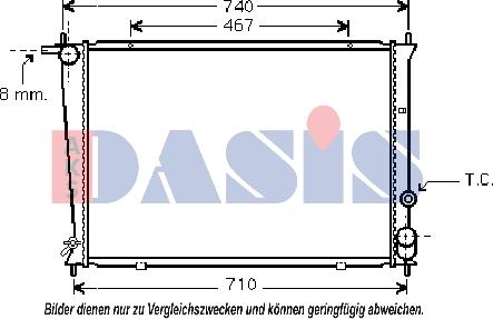 AKS Dasis 560005N - Radiator, engine cooling autospares.lv