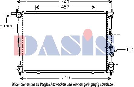 AKS Dasis 560008N - Radiator, engine cooling autospares.lv