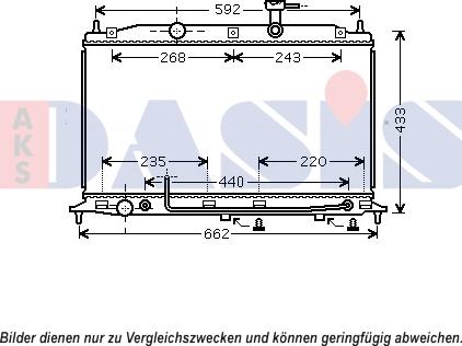 AKS Dasis 560086N - Radiator, engine cooling autospares.lv