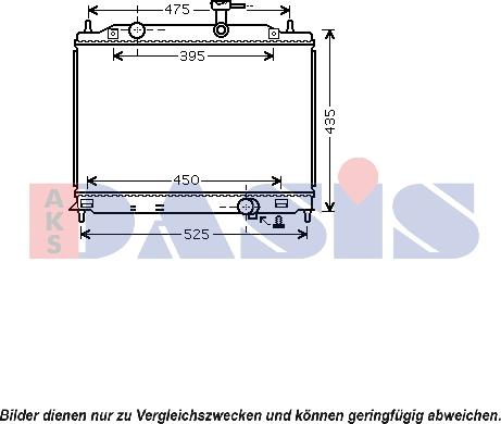 AKS Dasis 560036N - Radiator, engine cooling autospares.lv