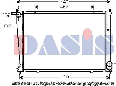 AKS Dasis 560038N - Radiator, engine cooling autospares.lv