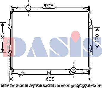 AKS Dasis 560021N - Radiator, engine cooling autospares.lv