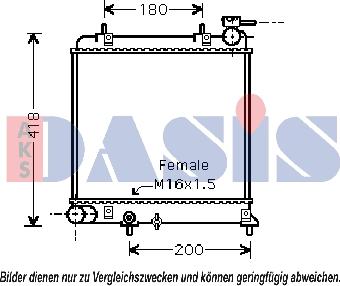 AKS Dasis 510042N - Radiator, engine cooling autospares.lv