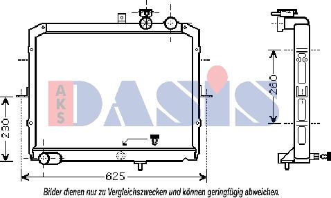 AKS Dasis 510047N - Radiator, engine cooling autospares.lv