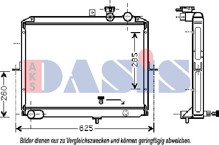 AKS Dasis 510055N - Radiator, engine cooling autospares.lv