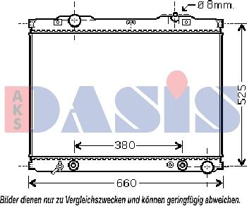 AKS Dasis 510058N - Radiator, engine cooling autospares.lv