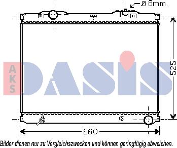 AKS Dasis 510057N - Radiator, engine cooling autospares.lv