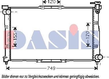 AKS Dasis 510015N - Radiator, engine cooling autospares.lv