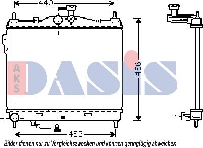 AKS Dasis 510028N - Radiator, engine cooling autospares.lv