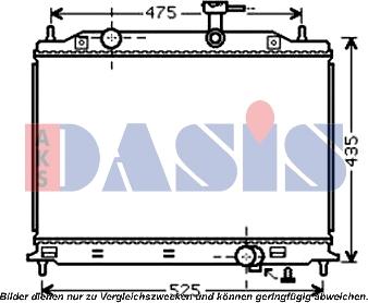 AKS Dasis 510076N - Radiator, engine cooling autospares.lv