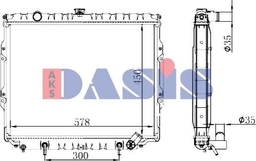 AKS Dasis 510196N - Radiator, engine cooling autospares.lv