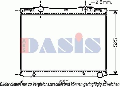 AKS Dasis 510114N - Radiator, engine cooling autospares.lv