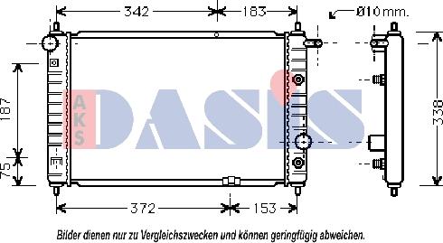 AKS Dasis 510180N - Radiator, engine cooling autospares.lv