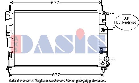 AKS Dasis 090086N - Radiator, engine cooling autospares.lv