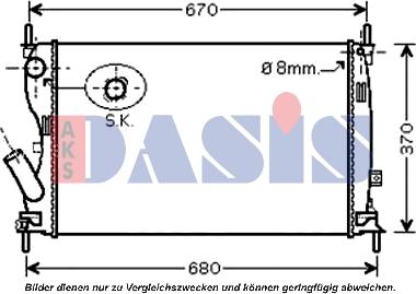 AKS Dasis 090106N - Radiator, engine cooling autospares.lv