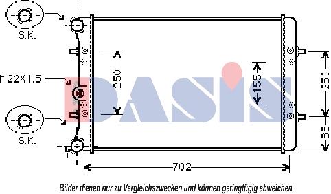 AKS Dasis 040027N - Radiator, engine cooling autospares.lv