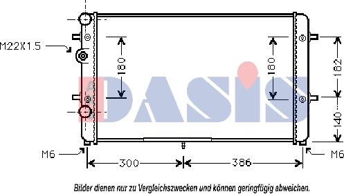 AKS Dasis 041980N - Radiator, engine cooling autospares.lv