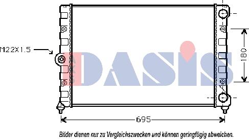 AKS Dasis 041260N - Radiator, engine cooling autospares.lv