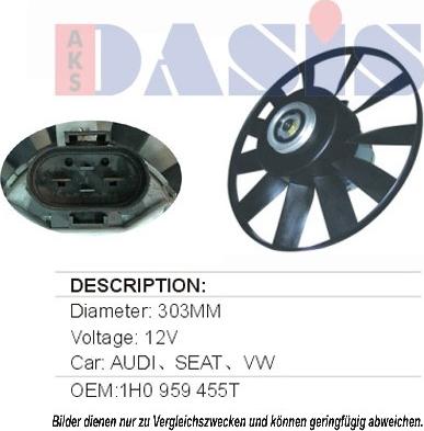AKS Dasis 048550N - Fan, radiator autospares.lv