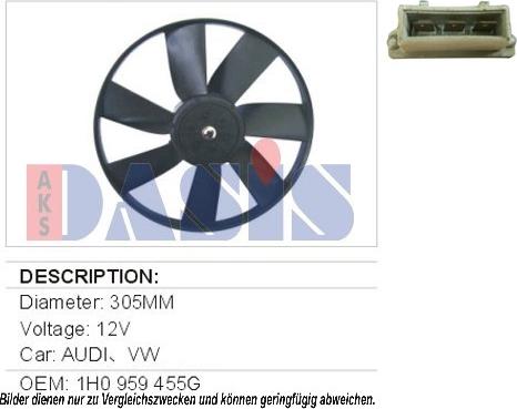 AKS Dasis 048690N - Fan, radiator autospares.lv