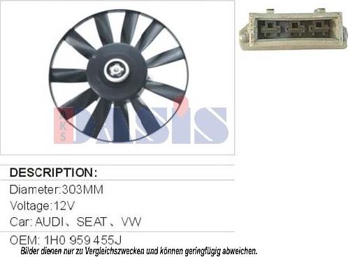 AKS Dasis 048640N - Fan, radiator autospares.lv