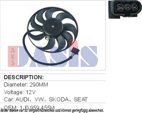 AKS Dasis 048630N - Fan, radiator autospares.lv