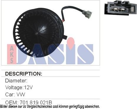 AKS Dasis 048015N - Interior Blower autospares.lv