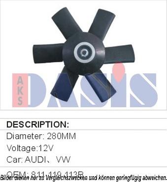 AKS Dasis 048023N - Fan, radiator autospares.lv