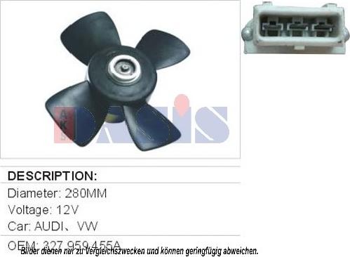 AKS Dasis 048190N - Fan, radiator autospares.lv