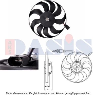 AKS Dasis 048113N - Fan, radiator autospares.lv