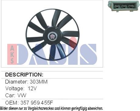 AKS Dasis 048370N - Fan, radiator autospares.lv