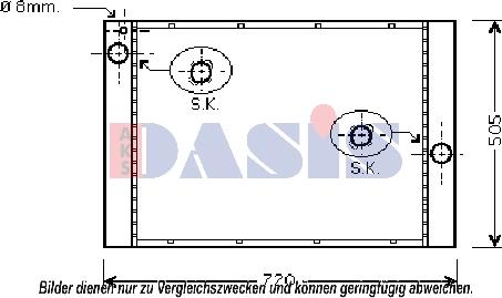 AKS Dasis 050053N - Radiator, engine cooling autospares.lv