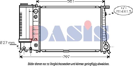 AKS Dasis 050018N - Radiator, engine cooling autospares.lv