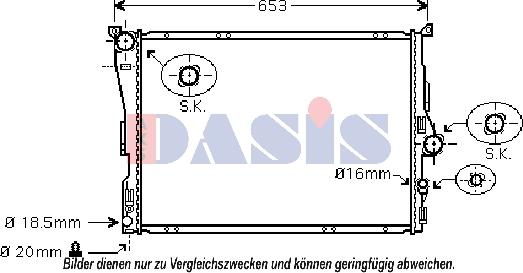 AKS Dasis 050024N - Radiator, engine cooling autospares.lv