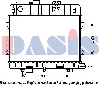 AKS Dasis 050340N - Radiator, engine cooling autospares.lv