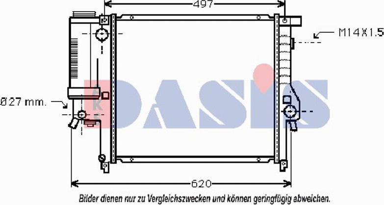 AKS Dasis 051990T - Radiator, engine cooling autospares.lv