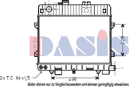 AKS Dasis 051570N - Radiator, engine cooling autospares.lv