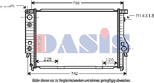 AKS Dasis 051800N - Radiator, engine cooling autospares.lv