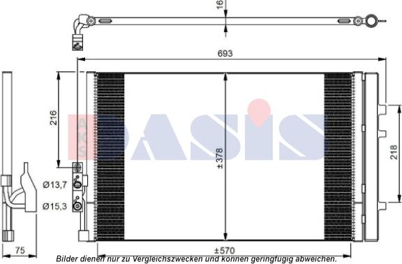 AKS Dasis 052026N - Condenser, air conditioning autospares.lv