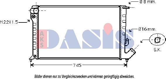 AKS Dasis 060990N - Radiator, engine cooling autospares.lv