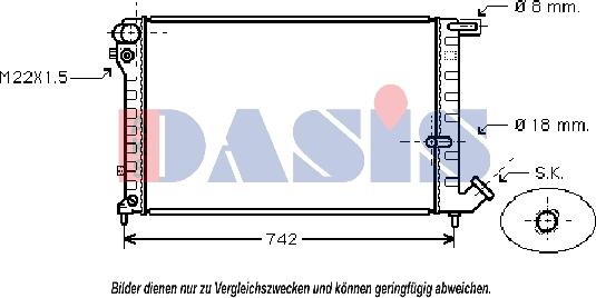 AKS Dasis 060950N - Radiator, engine cooling autospares.lv